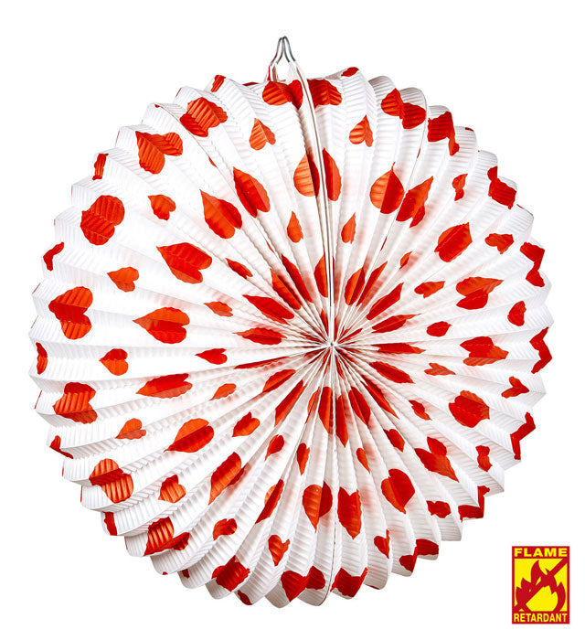 Red Hearts Lampion Ø 36 Cm - Flame Retardant