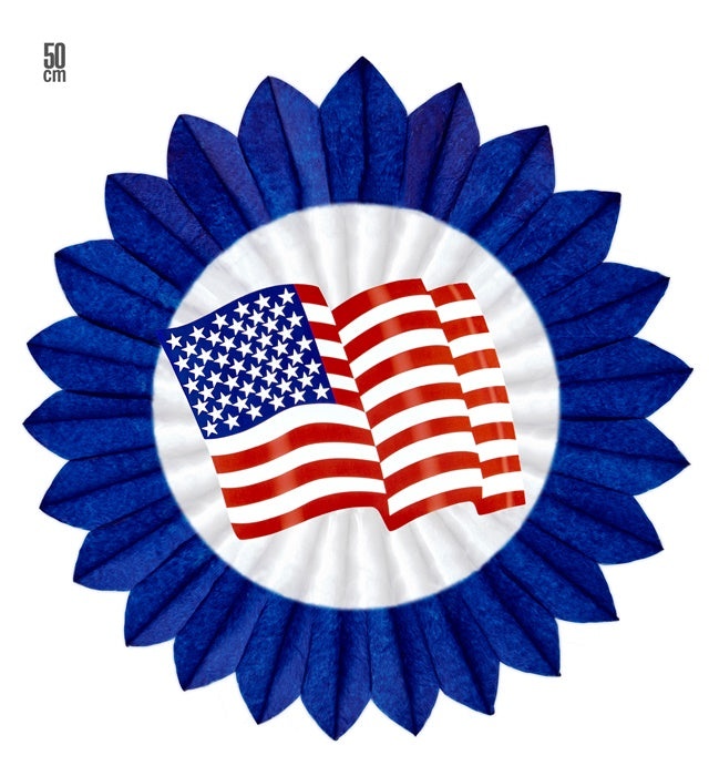 Blue U.S.A. Flag Paper Fan 50 Cm