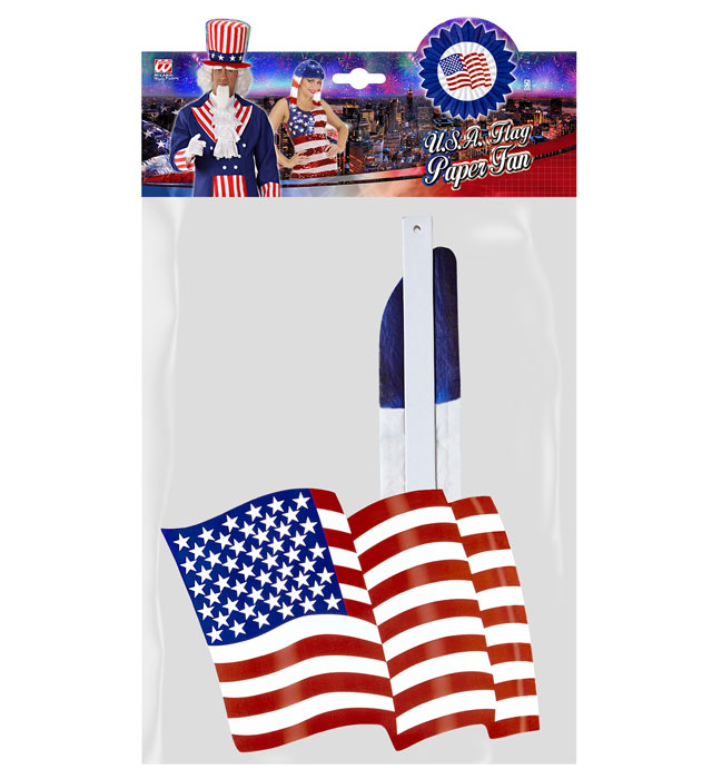 Blue U.S.A. Flag Paper Fan 50 Cm