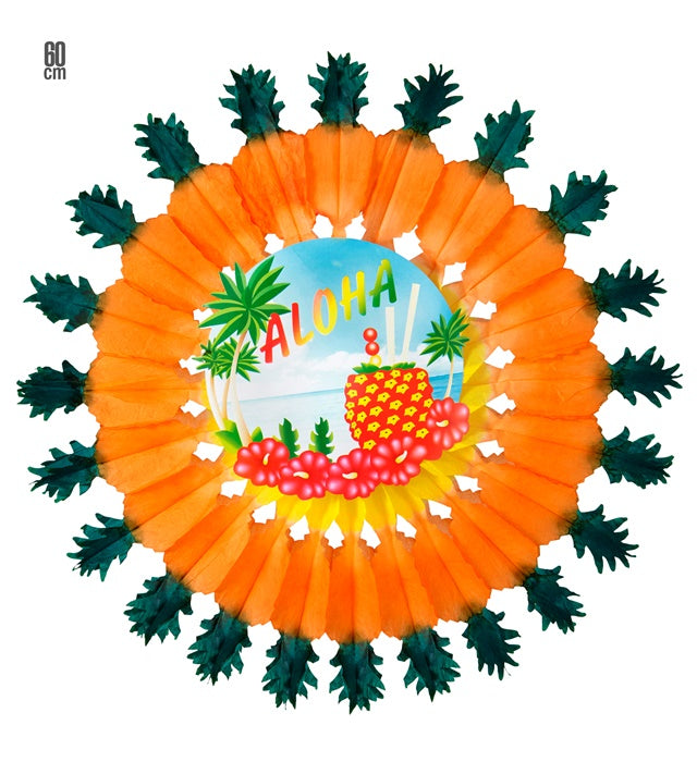 Pineapple Aloha Paper Fan 60 Cm