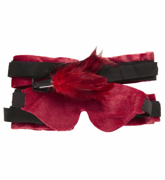 Bondage Set  Wrist & Ankle Cuffs, Blindfold, Feathers 