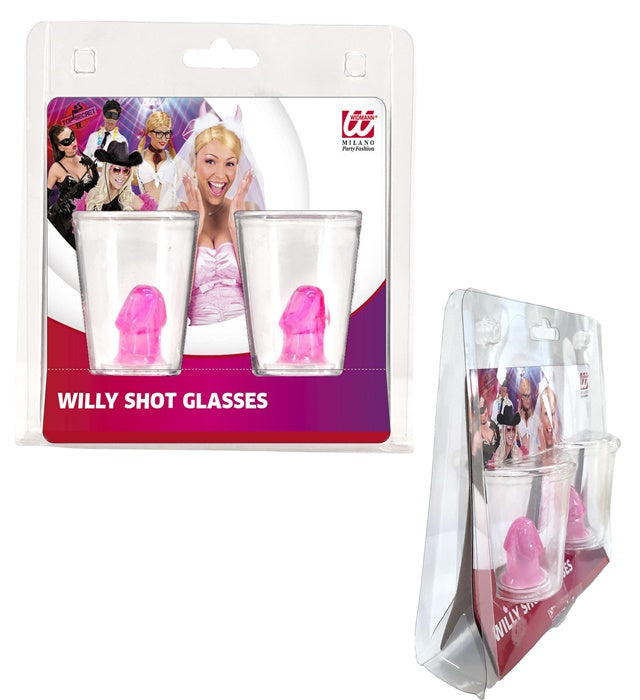 Set Of 2 Willy Shot Glasses