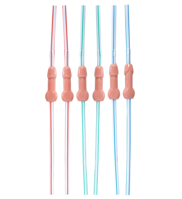 Set Of 6 Willy Sipping Straws