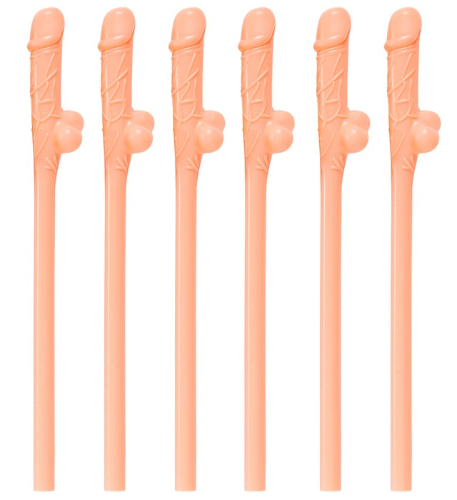 Set Of 6 Willy Sipping Straws