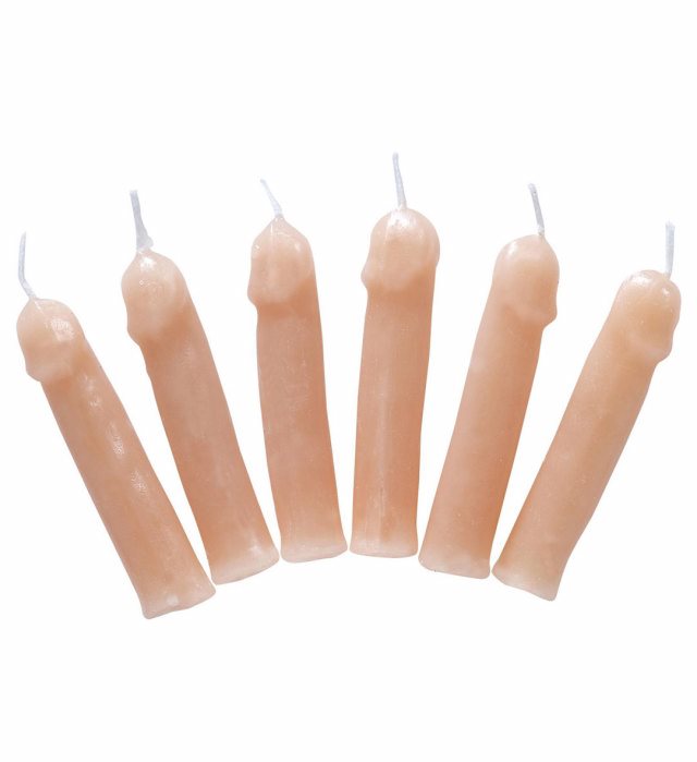 Set Of 6 Willy Party Candles