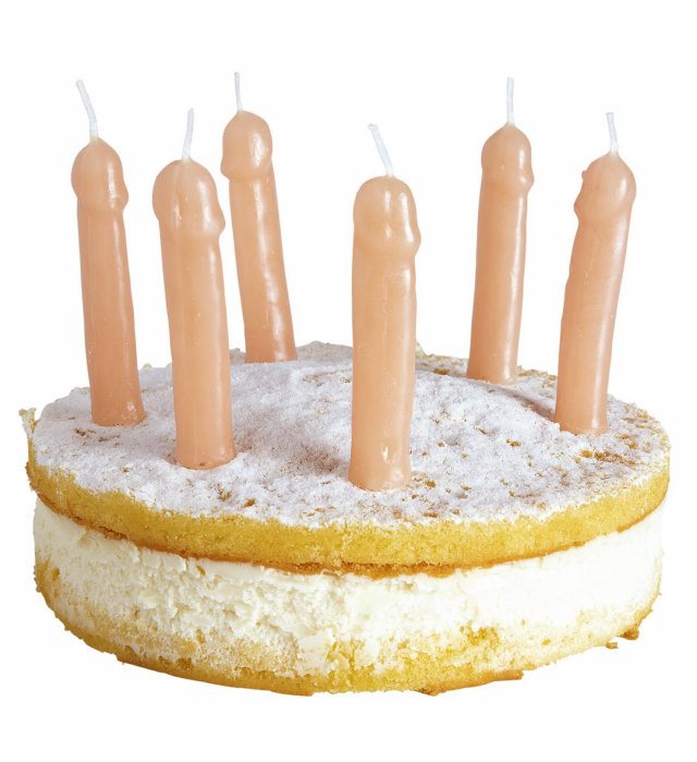 Set Of 6 Willy Party Candles