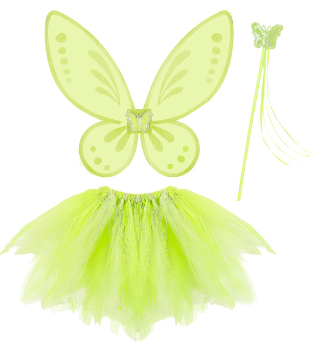 Green Magic Fairy  Tutu, Wings, Magic Wand 