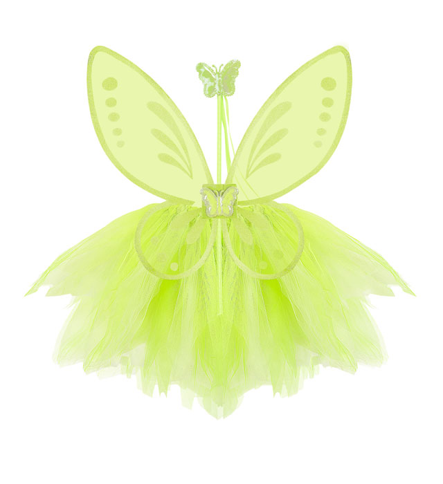 Green Magic Fairy  Tutu, Wings, Magic Wand 