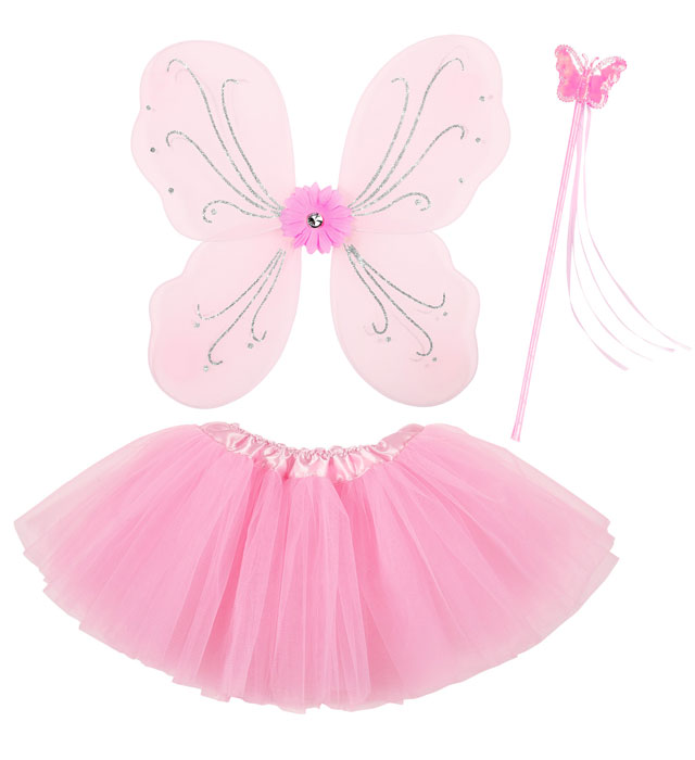Pink Magic Fairy  Tutu, Wings, Magic Wand 