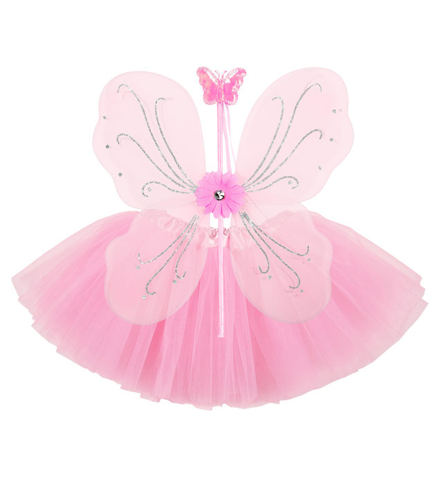 Pink Magic Fairy  Tutu, Wings, Magic Wand 