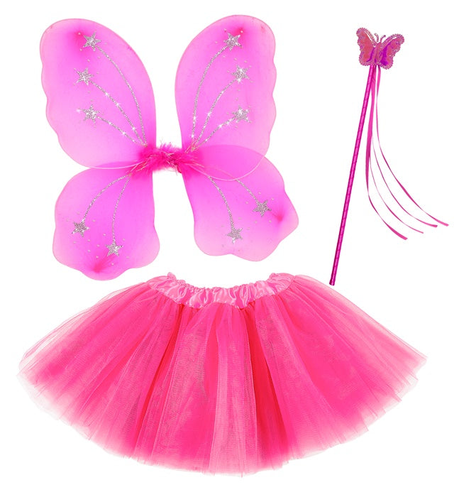 Hot Pink Magic Fairy  Tutu, Wings, Magic Wand 