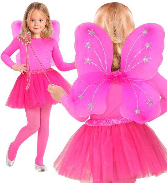 Hot Pink Magic Fairy  Tutu, Wings, Magic Wand 