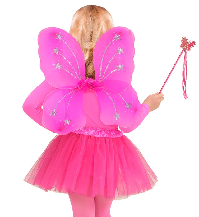 Hot Pink Magic Fairy  Tutu, Wings, Magic Wand 