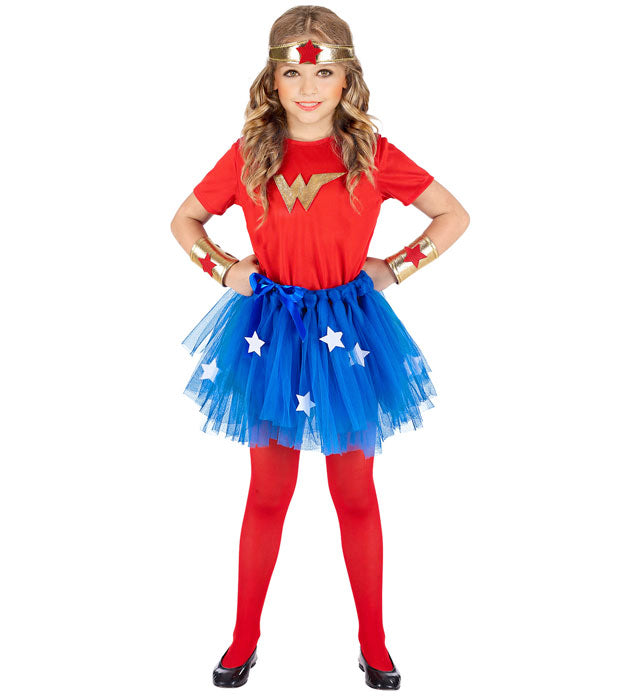 Wonder Girl  T-Shirt, Tutu, Headpiece, Cuffs 