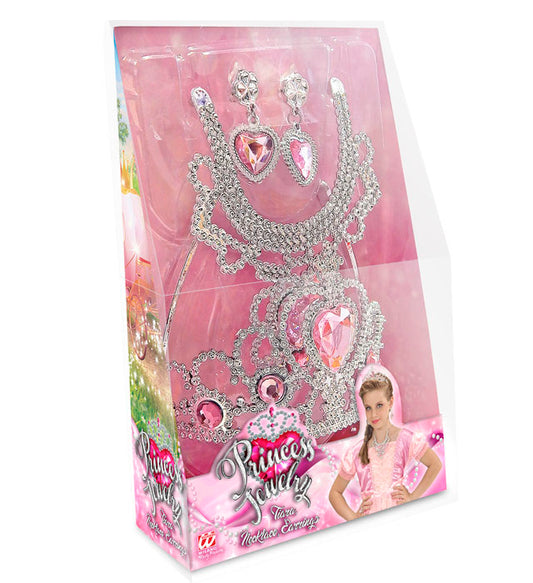 Princess Jewelry Set  Tiara, Necklace, Earrings 