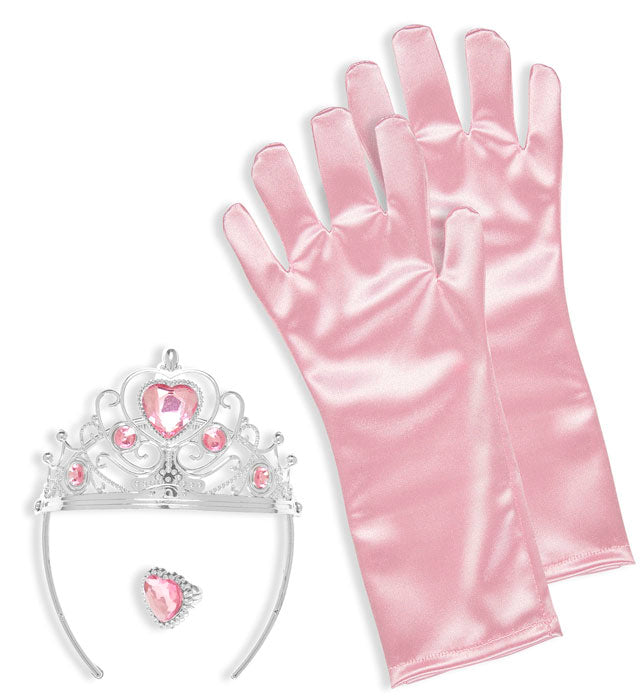 Pink Princess Set  Tiara, Gloves, Ring 