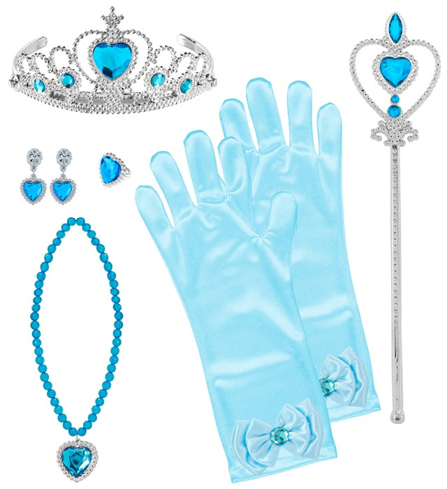 Princess Set  Tiara, Gloves, Necklace, Earrings, Ring, Magic Wand 