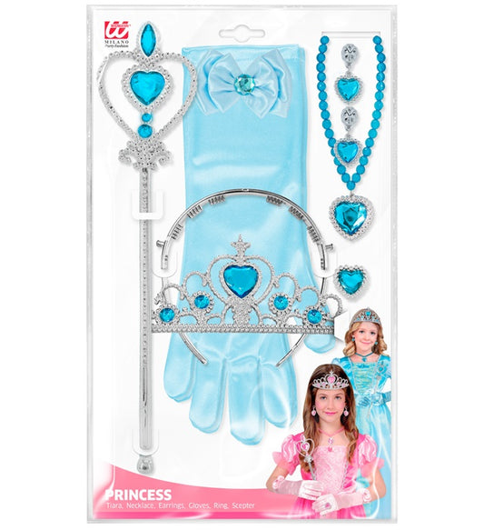 Princess Set  Tiara, Gloves, Necklace, Earrings, Ring, Magic Wand 