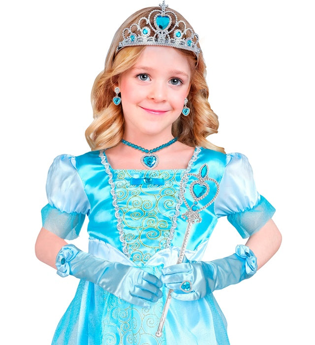 Princess Set  Tiara, Gloves, Necklace, Earrings, Ring, Magic Wand 