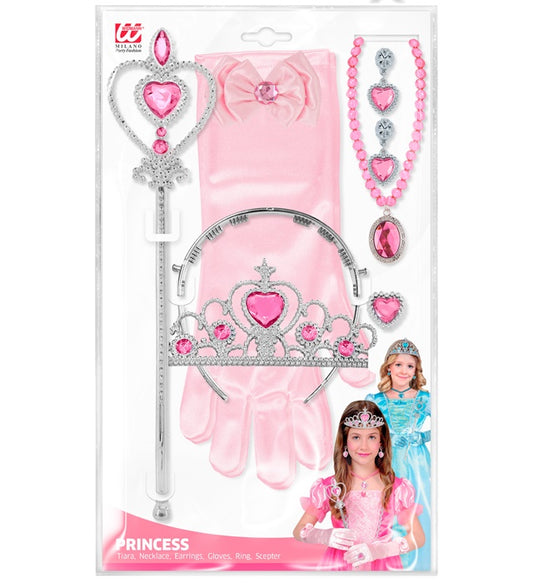 Princess Set  Tiara, Gloves, Necklace, Earrings, Ring, Magic Wand 