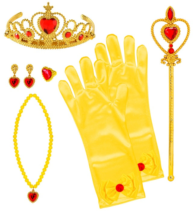 Princess Set  Tiara, Gloves, Necklace, Earrings, Ring, Magic Wand 