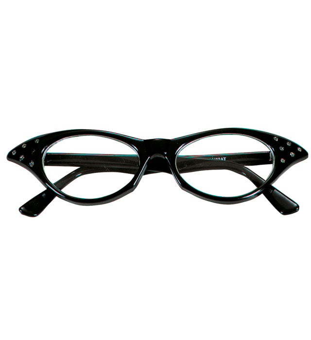 Black 50S Glasses With Strass