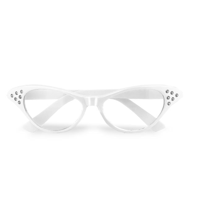 White 50S Glasses With Strass