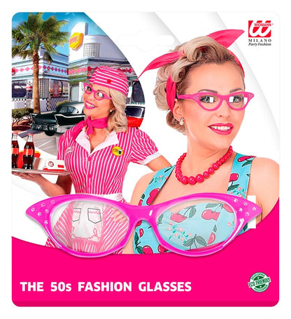 Pink 50S Glasses With Strass