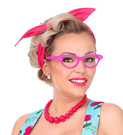 Pink 50S Glasses With Strass