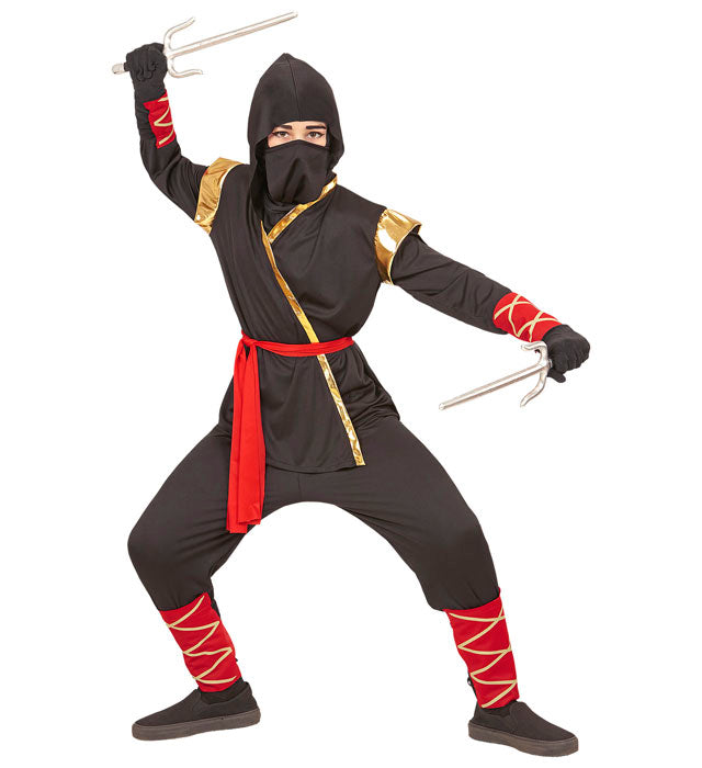 Ninja  Hooded Coat, Pants, Belt, Face Mask, Armbands, Shincovers 