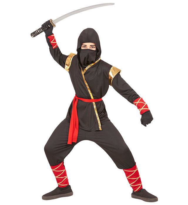 Ninja  Hooded Coat, Pants, Belt, Face Mask, Armbands, Shincovers 