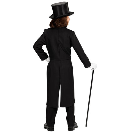 Children'S Black Tailcoat With Satin Collar