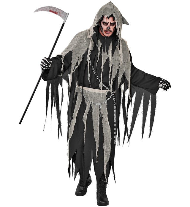 “Chained Reaper”  Hooded Robe With Gauze & Chain, Belt 