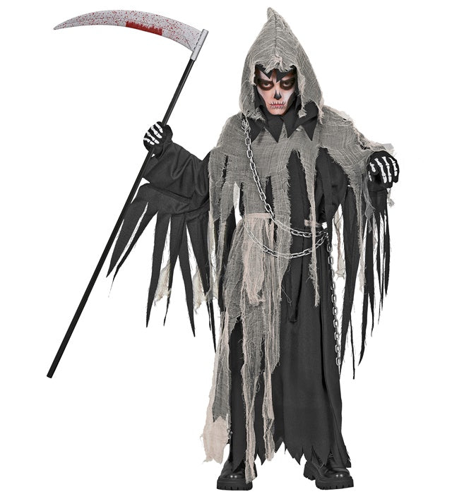 Chained Reaper  Robe With Chain, Gauzed Collar, Hood And Belt 