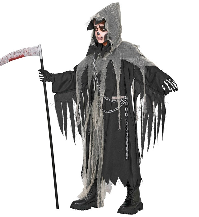 Chained Reaper  Robe With Chain, Gauzed Collar, Hood And Belt 