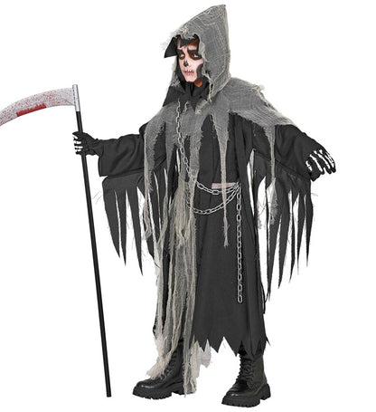 Chained Reaper  Robe With Chain, Gauzed Collar, Hood And Belt 