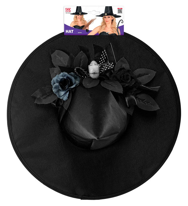 Hat With Skull Bow &amp; Flowers Witch