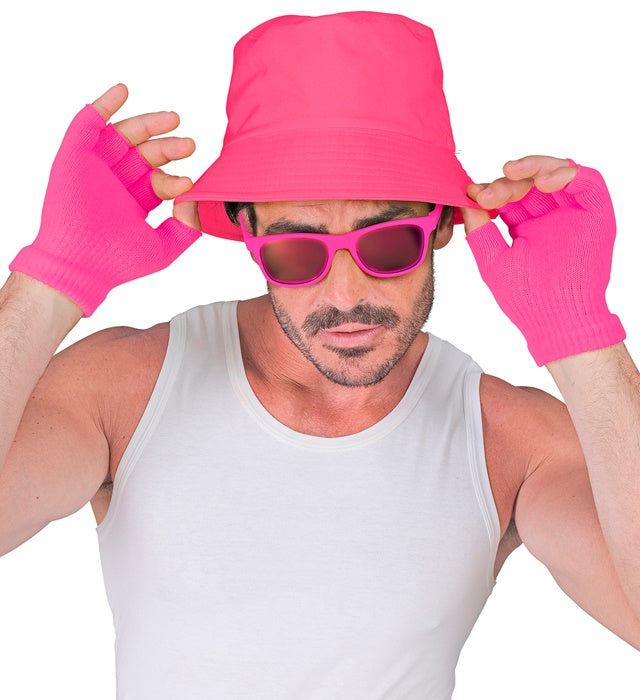 Neon Pink Fingerless Gloves