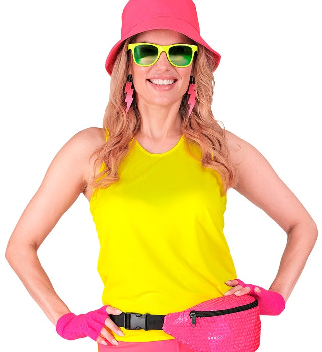 Neon Pink Fingerless Gloves