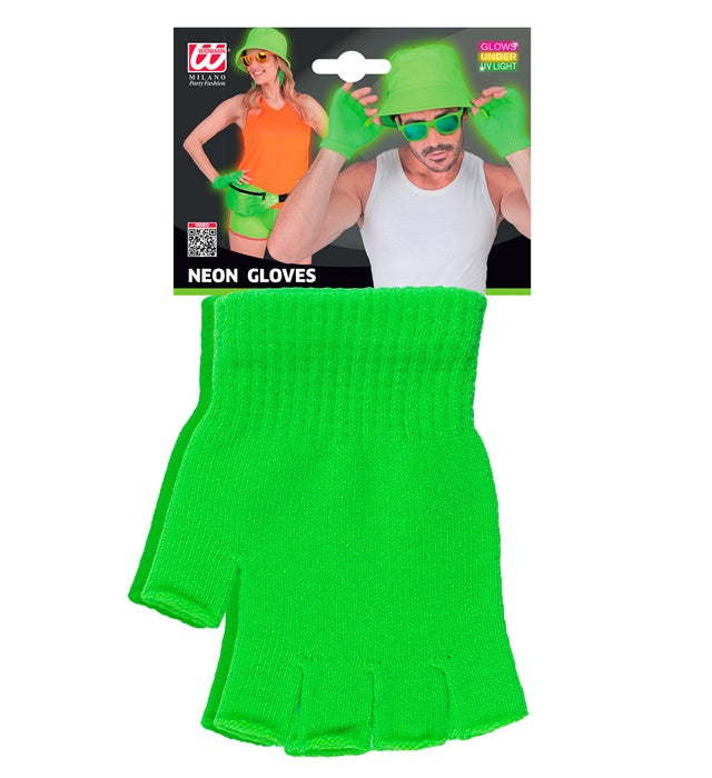 Neon Green Fingerless Gloves