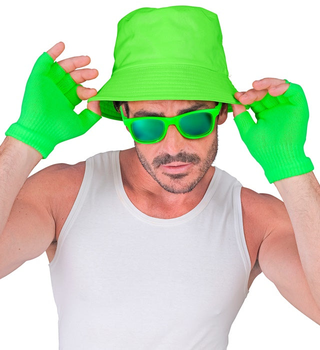Neon Green Fingerless Gloves