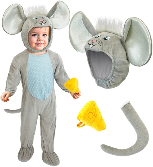 Mouse  Jumpsuit, Hooded Mask, Cheese 
