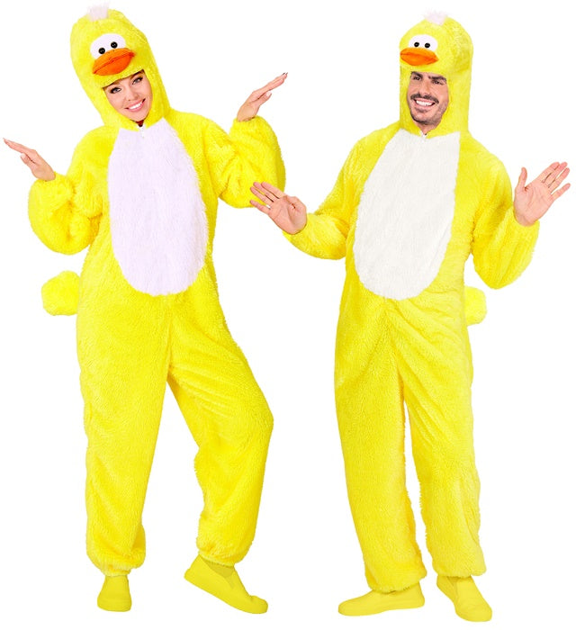 Duck In Soft Plush  Hooded Jumpsuit With Mask 