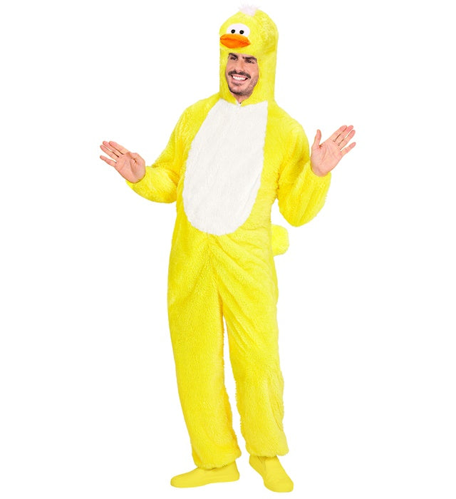 Duck In Soft Plush  Hooded Jumpsuit With Mask 