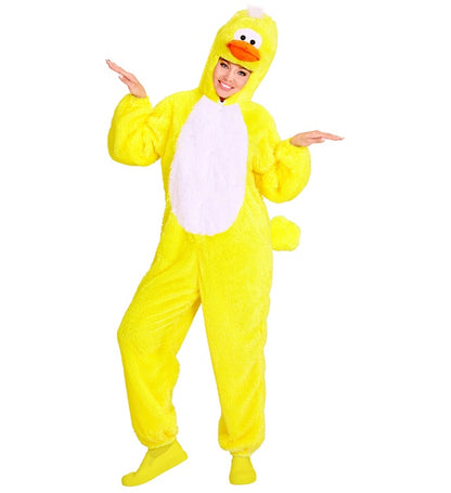 Duck In Soft Plush  Hooded Jumpsuit With Mask 