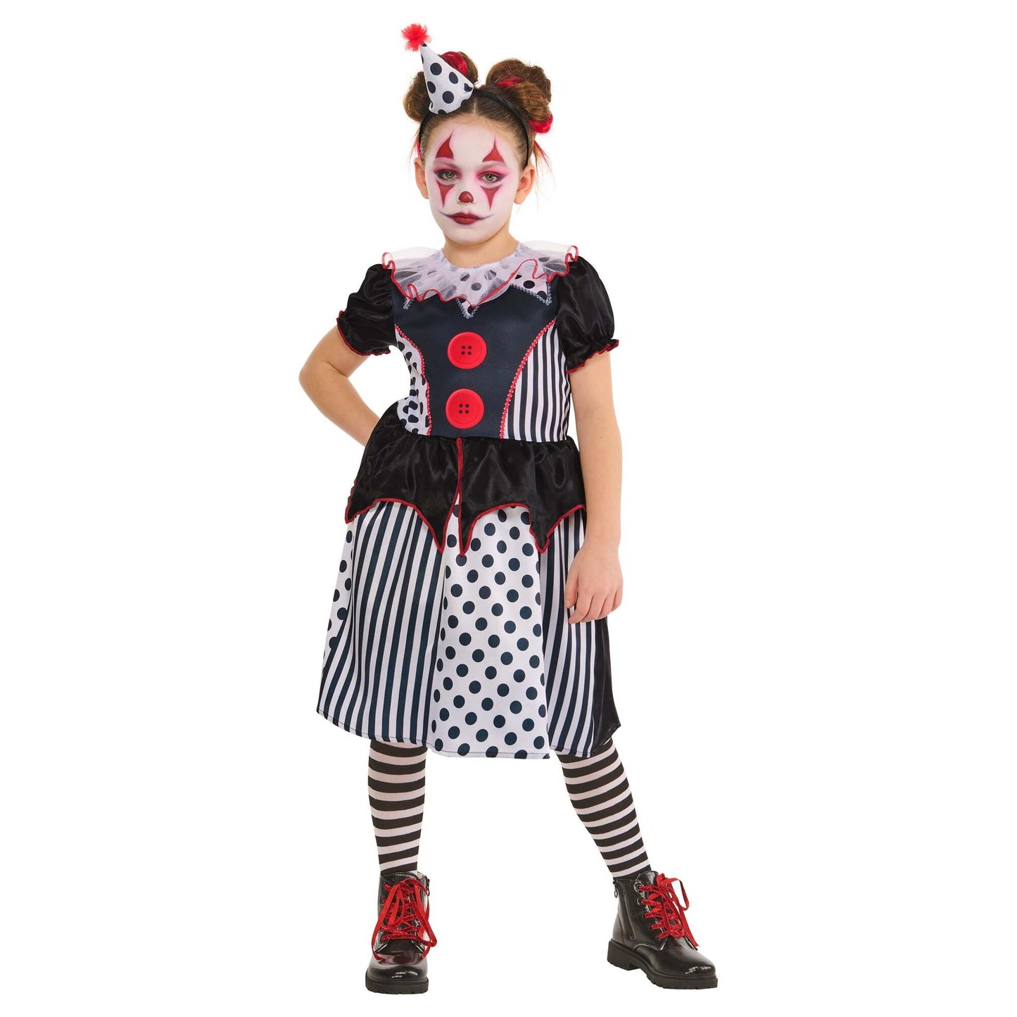 Monochrome Clown Dress for Girls 1