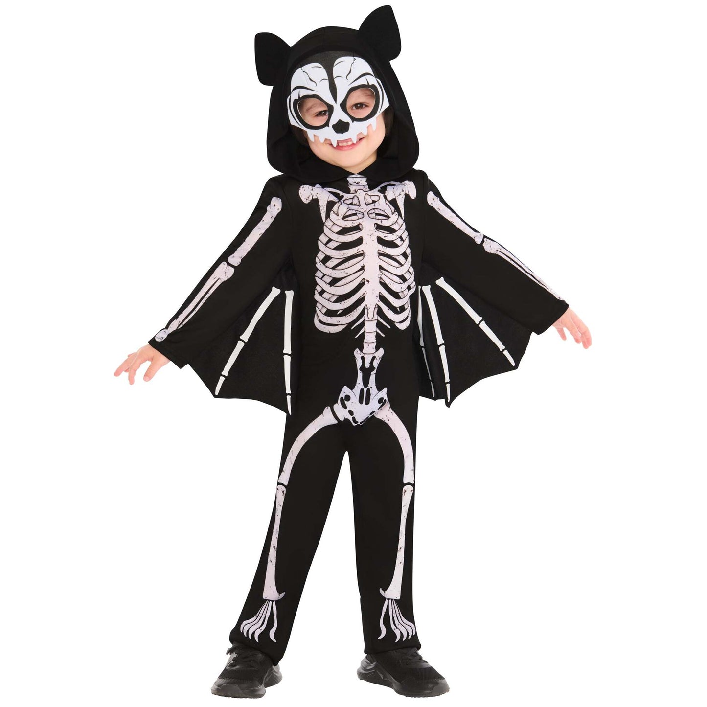 Skeleton Bat Costume for Kids Halloween Jumpsuit with Wings 1