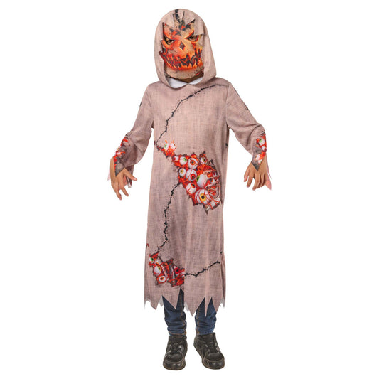 Pumpkin Goblin Kids Hooded Robe and Mask 1
