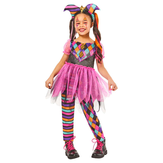 Harlequin Girl Pink Costume Dress 1