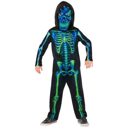 Neon Green Skeleton Costume for Kids 1